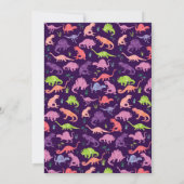 ガールズピンク恐竜誕生日水彩招待状 (裏面)