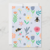 ガールズピンク春フローラビー子供の誕生日 招待状 (裏面)