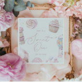 ガールズピンク甘いワンキャンディーアイスクリーム1歳の誕生日 スタンダードカクテルナプキン