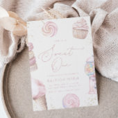 ガールズピンク甘いワンキャンディーアイスクリーム1歳の誕生日 招待状