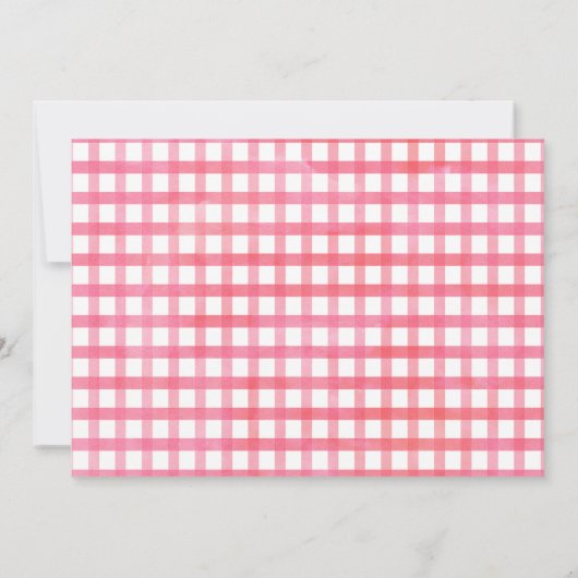 ガールズピンク納屋周囲の庭写真の誕生日の招待状 招待状 (裏面)