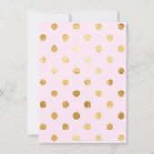 ガールズピンク金ゴールドパールベビーシャワー 招待状 (裏面)
