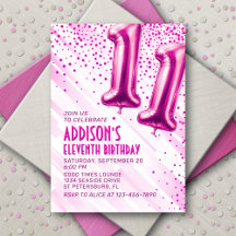 ガールズピンク11誕生日招待状