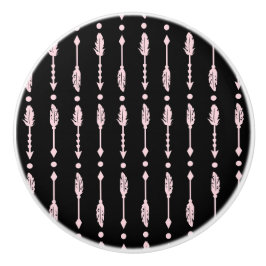 ガールズピンク&ブラックアローズBohoシックなベッドルームデコール セラミックノブ