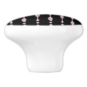 ガールズピンク&ブラックアローズBohoシックなベッドルームデコール セラミックノブ (側面)