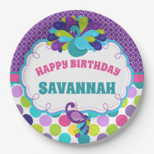 ガールズピーコックハッピーバースデーパーソナライズされたパーティー