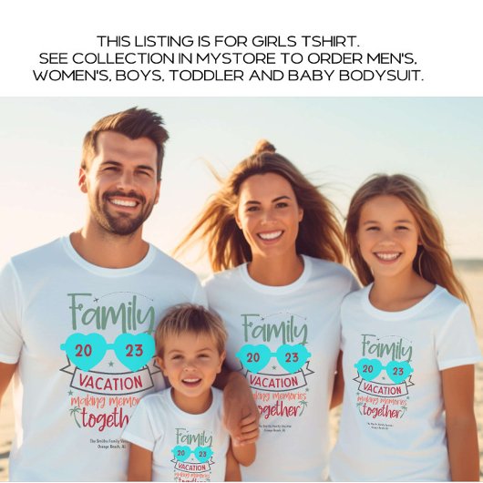 ガールズファミリーバケーションビーチサマーカスタム Tシャツ