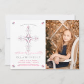 ガールズファーストホリーコミュニオンカスタムフォト招待状 招待状 (正面)