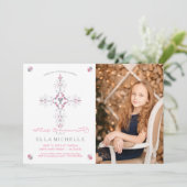 ガールズファーストホリーコミュニオンカスタムフォト招待状 招待状 (スタンド正面)