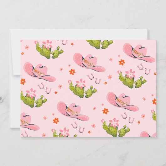 ガールズファーストロデオ写真誕生日女性のカーボーイかわいい 招待状 (裏面)