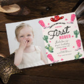 ガールズファーストロデオ写真誕生日女性のカーボーイかわいい 招待状