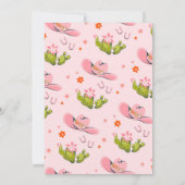 ガールズファーストロデオ誕生日女性のカーボーイかわいいピンク 招待状 (裏面)