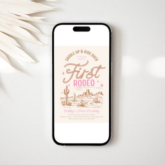 ガールズファーストロデオ誕生日招待状 招待状
