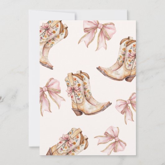 ガールズファーストロデオ1st誕生日女性のカーボーイ招待状 招待状 (裏面)