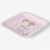 ガールズファースト聖餐式かわいらしフローラ ペーパープレート (傾斜あり)