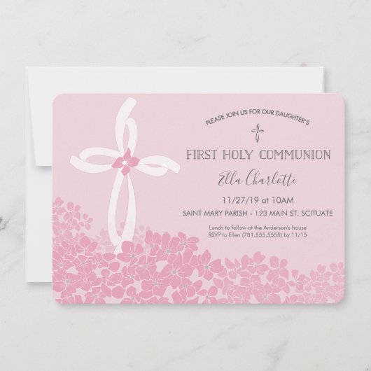 ガールズファースト聖餐式招待状,フローラ 招待状 (正面)