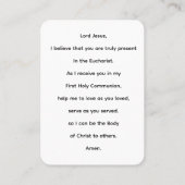 ガールズファースト聖餐式祈りの言葉カード 名刺 (裏面)