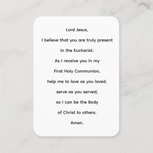 ガールズファースト聖餐式祈りの言葉カード 名刺 (裏面)
