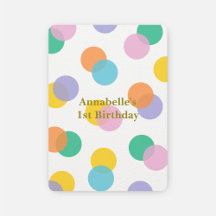 ガールズファースト誕生日カラフル水玉模様