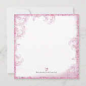 ガールズファースト誕生日パーティーピンクスワール 招待状 (裏面)