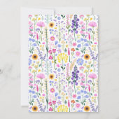 ガールズファースト誕生日ワイルドフラワーガーデンパーティー 招待状 (裏面)