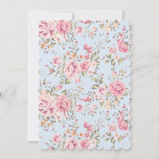 ガールズファースト誕生日招待状シャビーシック 招待状 (裏面)