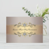 ガールズファースト金ゴールド聖餐式招待状 招待状 (スタンド正面)