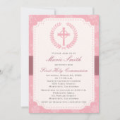 ガールズファーストCOMUNION招待状ウィズクロス 招待状 (正面)