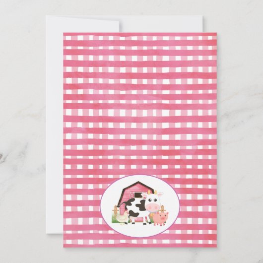 ガールズファームアニマルズ誕生日招待状 招待状 (裏面)
