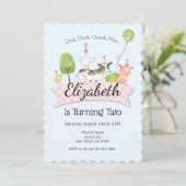 ガールズファーム納屋周囲の庭2nd誕生日パーティの招待状 招待状 (スタンド正面)