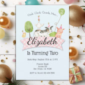 ガールズファーム納屋周囲の庭2nd誕生日パーティの招待状 招待状