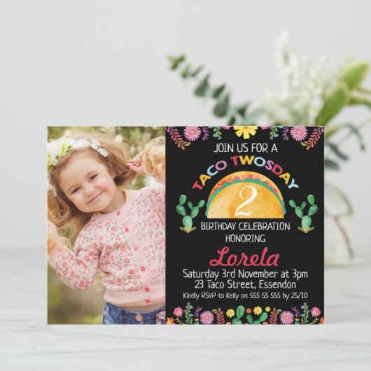 ガールズフィエスタタコトゥオスデイ誕生日招待状 招待状 (スタンド正面)