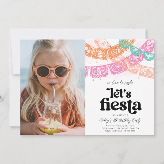 ガールズフィエスタフォト誕生日招待状 招待状 (正面)