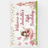 ガールズフェアリーテールキャッスルフロッグキノコ誕生日 横断幕 (縦)