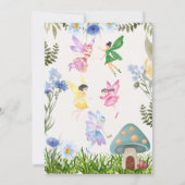 ガールズフェアリーファースト誕生日妖精と花 招待状 (裏面)