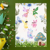 ガールズフェアリーファースト誕生日妖精と花 招待状