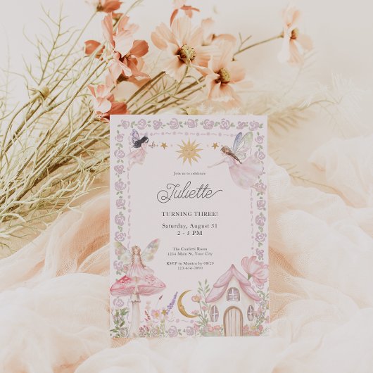 ガールズフェアリーマジカルガーデン誕生日招待状 招待状