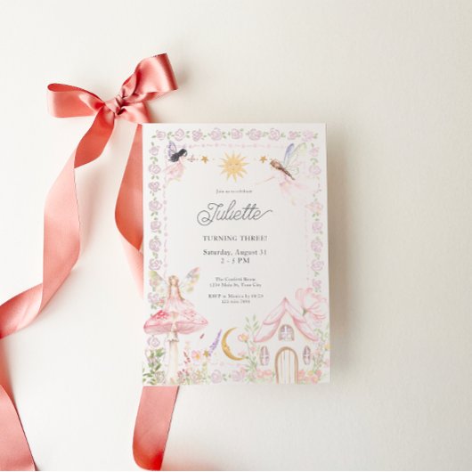 ガールズフェアリーマジカルガーデン誕生日招待状 招待状