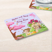 ガールズフェアリー最初のおとぎ話キノコ蝶 スクエアペーパーコースター (アングル)