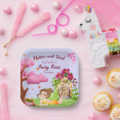 ガールズフェアリー最初のおとぎ話キノコ蝶 ペーパープレート (パーティー)