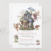 ガールズフェアリー誕生日パーティー 招待状 (正面/裏面)