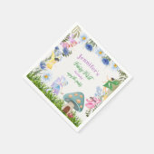 ガールズフェアリー誕生日妖精と花任意の年齢 スタンダードカクテルナプキン (角)