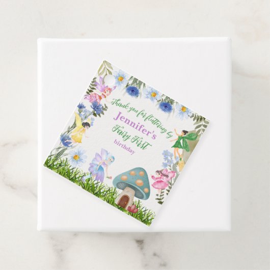 ガールズフェアリー誕生日妖精と花任意の年齢 フェイバータグ (インサイチュ)