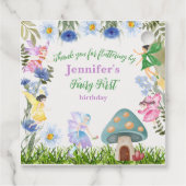 ガールズフェアリー誕生日妖精と花任意の年齢 フェイバータグ (裏面)