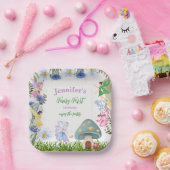 ガールズフェアリー誕生日妖精と花任意の年齢 ペーパープレート (パーティー)