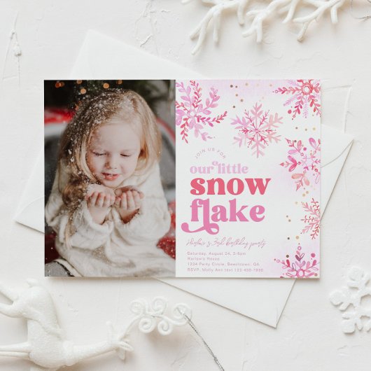 ガールズフォトウィンター誕生日招待状 招待状
