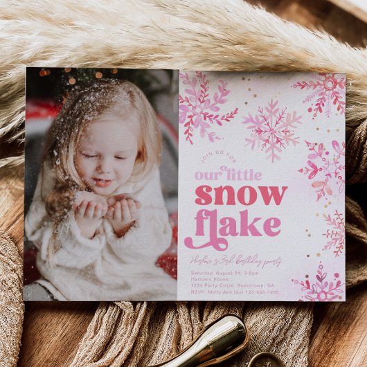 ガールズフォトウィンター誕生日招待状 招待状