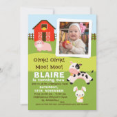 ガールズフォトファーミヤード誕生日招待状 招待状 (正面)