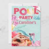 ガールズフォトプールパーティー誕生日 招待状 (正面)