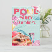 ガールズフォトプールパーティー誕生日 招待状 (スタンド正面)